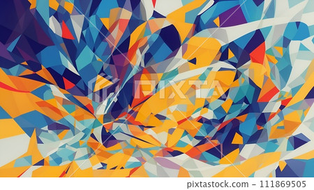 抽象幾何圖案彩色壁紙 111869505