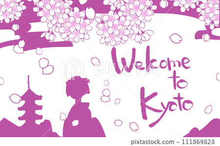 舞妓與櫻花歡迎辭 111869828