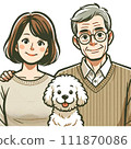 dog and senior couple 111870086
