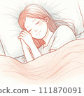 woman sleeping in bed 111870091