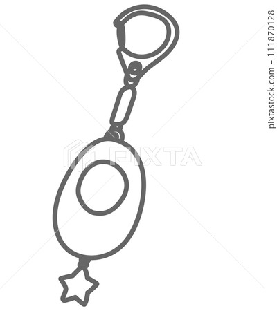 帶有白色填充的黑白安全蜂鳴器插圖 111870128