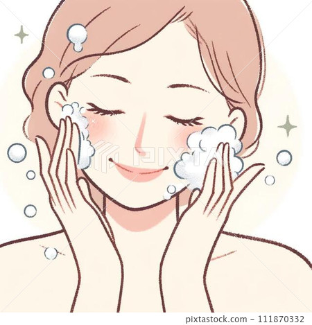 女人洗臉 111870332