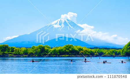 Mt. Fuji seen from Lake Shoji (May) Mt. Fuji seen from Lake Shoji (May) 111870548