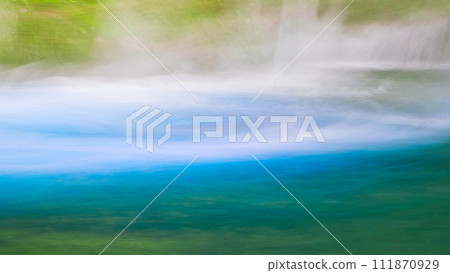 Mysterious waterfall basin 111870929