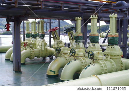 View of tanker ship valve group 111871065