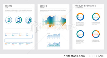 Modern project charts. Finance elements vector illustration. 111871200
