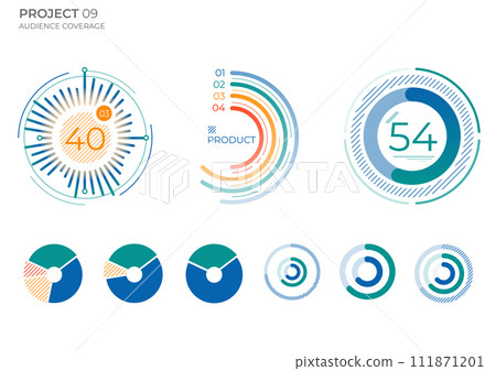 Finance elements commercial pie charts. Modern visual vector illustration. Finance elements commercial pie charts. Modern visual vector illustration. 111871201