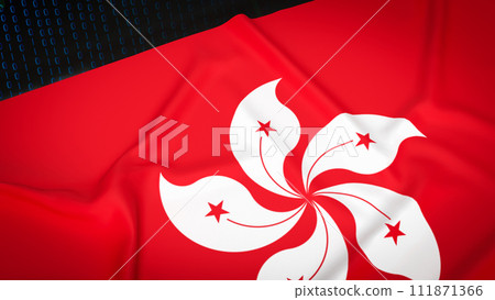The Hong Kong flag for Business or geopolitical concept 3d rendering. The Hong Kong flag for Business or geopolitical concept 3d rendering. 111871366