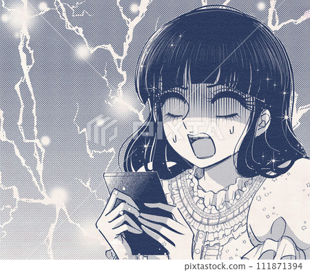 復古女孩卡通插圖一個因令人震驚的消息而變白的女孩 111871394
