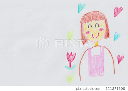 孩子畫的母親肖像 111871608