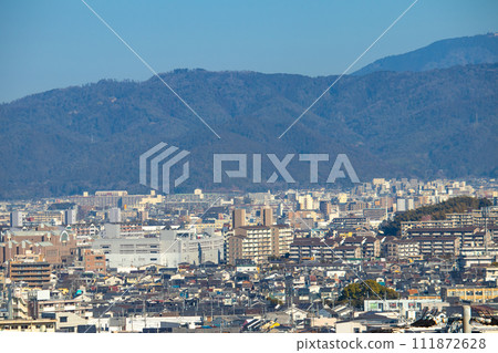 [Kyoto scenery] View of Daigo area from Uji Hirao park 111872628