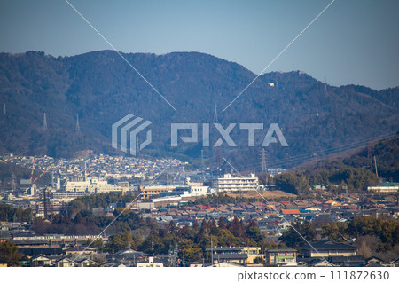 [Kyoto scenery] View of Daigo area from Uji Hirao park 111872630