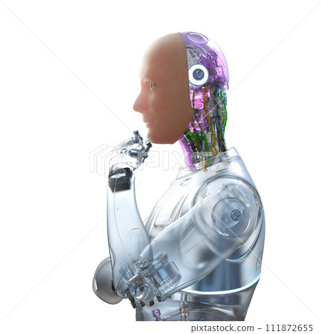 Artificial skin or human-like skin robot isolated on white 111872655