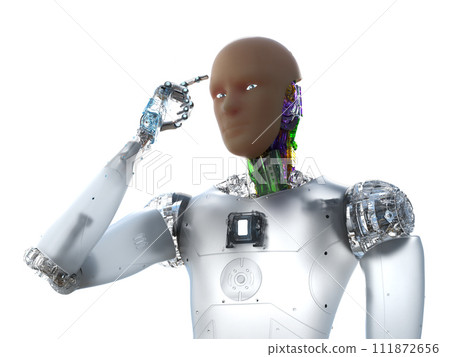 Artificial skin or human-like skin robot isolated on white Artificial skin or human-like skin robot isolated on white 111872656