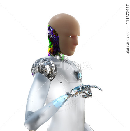 Artificial skin or human-like skin robot isolated on white Artificial skin or human-like skin robot isolated on white 111872657