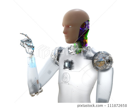 Artificial skin or human-like skin robot isolated on white Artificial skin or human-like skin robot isolated on white 111872658