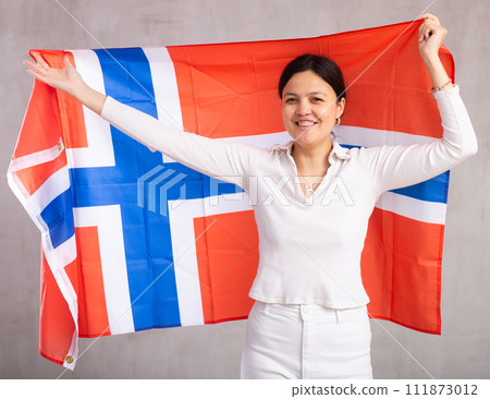person, flag, female 111873012