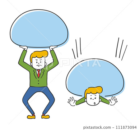 男人承受壓力，男人被壓垮，色彩斑斕 111873094