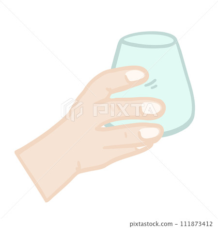 Flat design hand arm holding glass Flat design hand arm holding glass 111873412