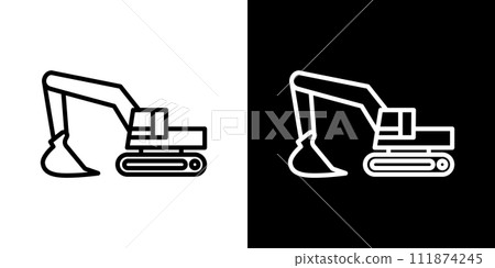 Editable excavator vector icon Editable excavator vector icon 111874245