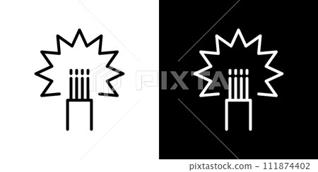 可編輯電線向量圖標 111874402