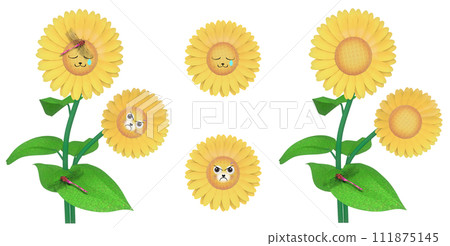 獅臉向日葵人物憤怒悲傷與標準向日葵套裝 111875145