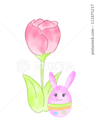 spring tulips and easter eggs spring tulips and easter eggs 111875217