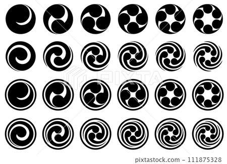 Tomoe, three-stomoe vector illustration set 111875328
