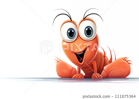 A playful cartoon scene with a funny red fish, a curious octopus, and a wiggly worm, all brought to life with vibrant colors and comical expressions 111875364