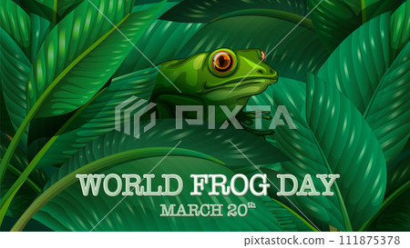 World Frog Day Celebration Illustration 111875378