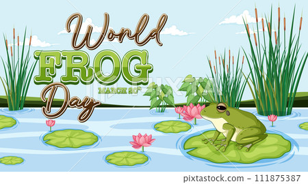Celebrating World Frog Day Illustration 111875387