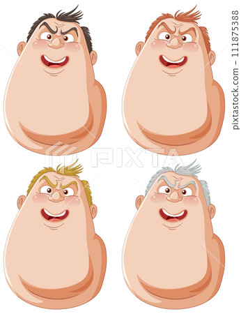 Diverse Cartoon Faces Expressing Emotions Diverse Cartoon Faces Expressing Emotions 111875388