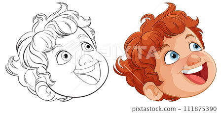 Cheerful Boy Vector Illustration Set Cheerful Boy Vector Illustration Set 111875390