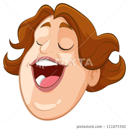 Joyful Cartoon Character Face 111875392