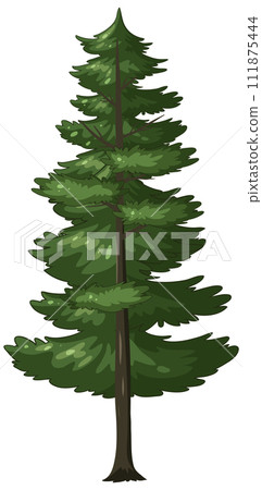 Lush Green Pine Tree Illustration Lush Green Pine Tree Illustration 111875444