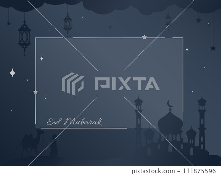 Eid Mubarak card with place for text 111875596