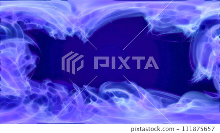 Blue purple energy magic frame made of futuristic waves and lines of liquid plasma smoke particles. Abstract background 111875657