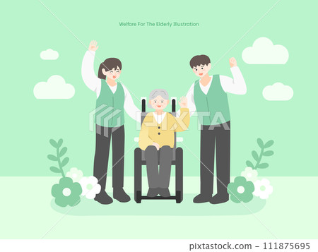 Happy Elderly Medical Insurance Illustration Happy Elderly Medical Insurance Illustration 111875695