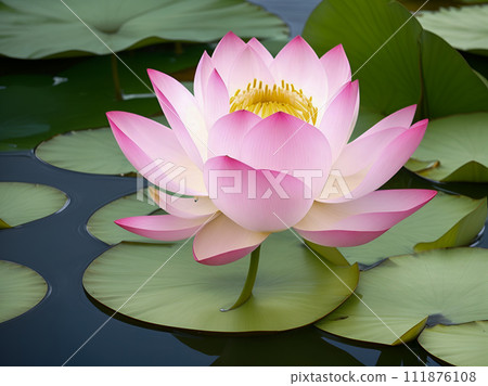 pink lotus flower in pond pink lotus flower in pond 111876108