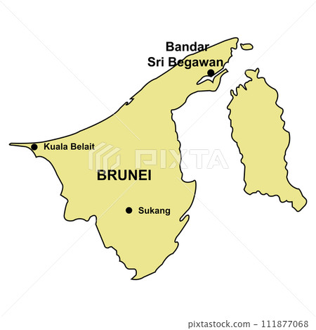 Map of brunei darussalam 111877068