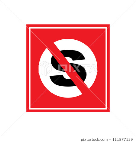 No stop traffic sign icon 111877139