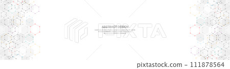 Abstract background and geometric pattern with hexagons shape for banner design or header. Vector illustration 111878564