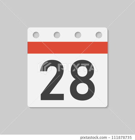 Vector icon page calendar - day 28, countdown 111878735