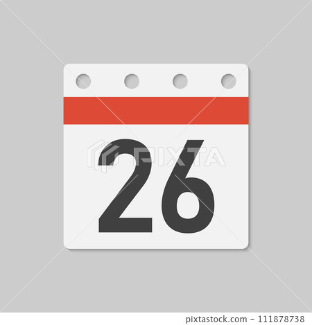 Vector icon page calendar - day 26, countdown 111878738