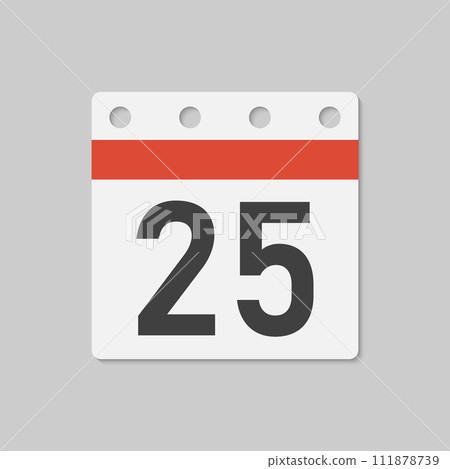 Vector icon page calendar - day 25, countdown 111878739