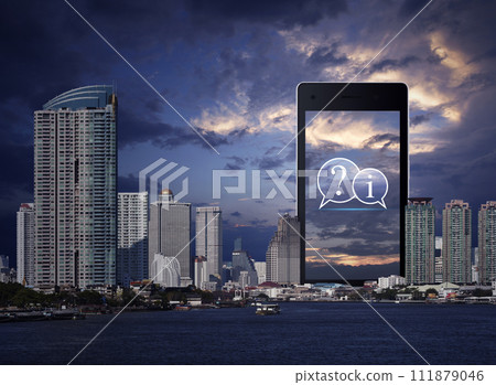 Technology customer service and support online concept 111879046