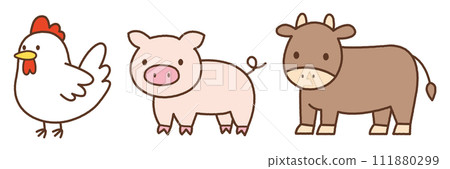 肉的圖像(雞肉、豬肉、牛肉) 肉的圖像(雞肉、豬肉、牛肉) 111880299
