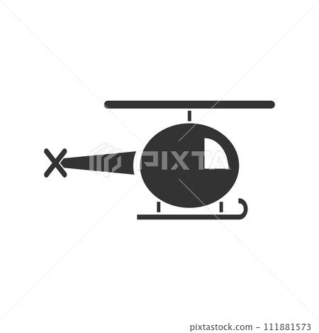 Helicopter icon flat 111881573