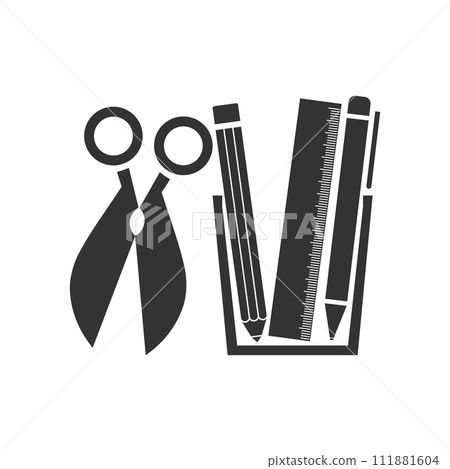 Office tools icon flat 111881604
