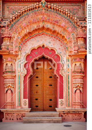 Ornamental door in India Ornamental door in India 111881613